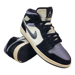 NIKE Shoes AIR JORDAN 1 MID SE Mens Size 11 Satin Smoke Gray Sneaker 852542-011